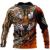 Warrior Tiger Hoodie Over Printed for Men and Women