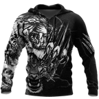 3D Tiger Tattoo Over Printed Shirt for Men and Women