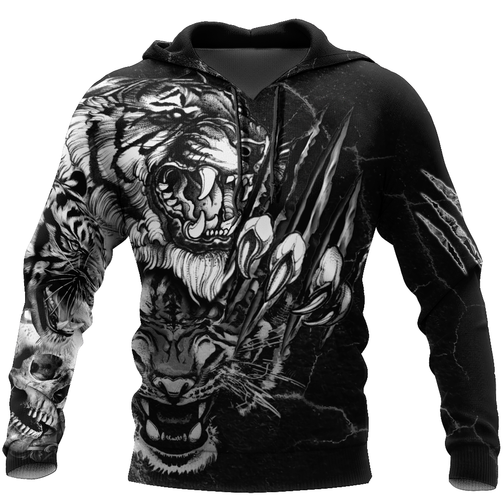 3D Tiger Tattoo Over Printed Shirt for Men and Women