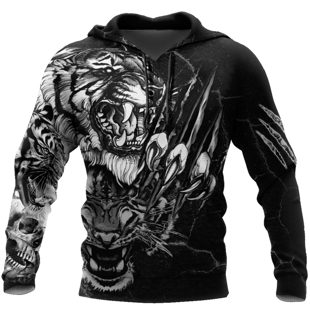 3D Tiger Tattoo Over Printed Shirt for Men and Women