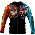 Wolf tiger 3D hoodie shirt for men and women MHST1010205