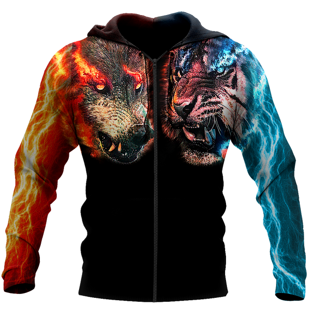 Wolf tiger 3D hoodie shirt for men and women MHST1010205