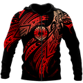 Amazing Tahiti Polynesian Tattoo 3D Tattoo Unisex Deluxe Hoodie ML