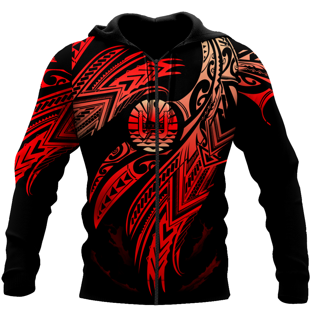 Amazing Tahiti Polynesian Tattoo 3D Tattoo Unisex Deluxe Hoodie ML