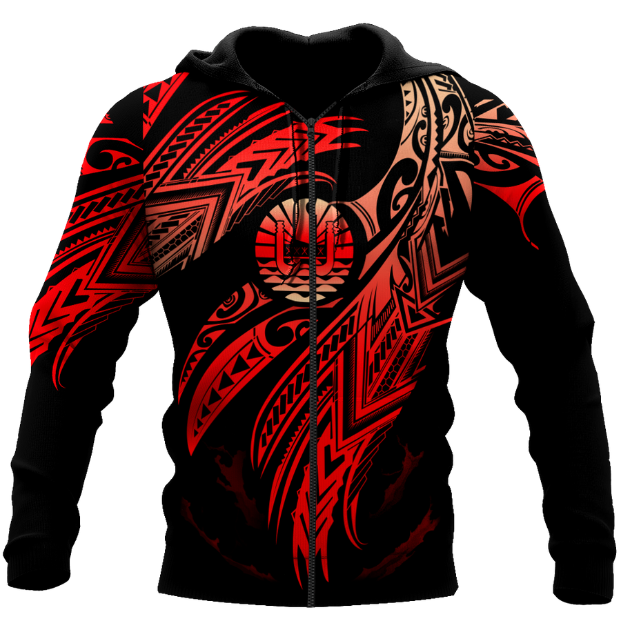 Amazing Tahiti Polynesian Tattoo 3D Tattoo Unisex Deluxe Hoodie ML