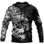 Wolf Tattoo Over Printed Shirt For Men and Women