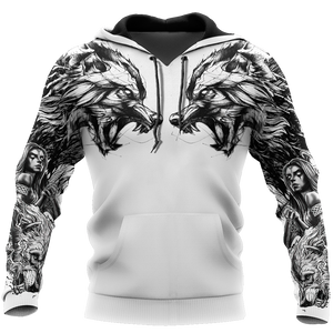 Tattoo Wolf Hoodie T Shirt For Men and Women HAC300502-NM-Apparel-NM-Hoodie-S-Vibe Cosy™