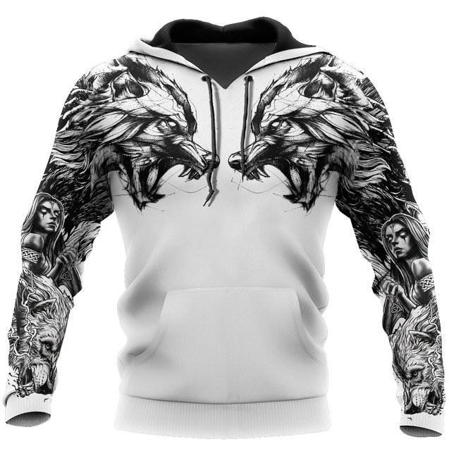 Tattoo Wolf Hoodie T Shirt For Men and Women HAC300502-NM-Apparel-NM-Hoodie-S-Vibe Cosy™