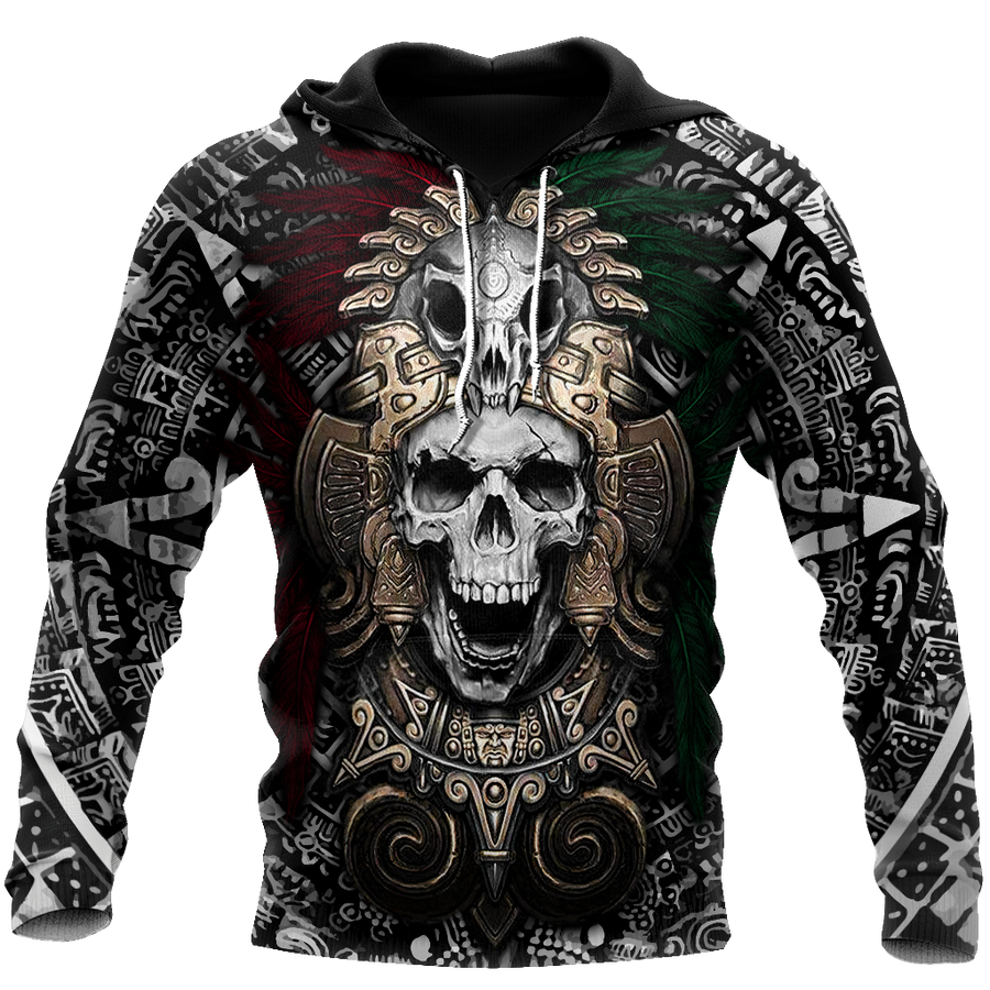 Aztec Skull By ML-Apparel-ML-Zipped Hoodie-S-Vibe Cosy™