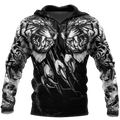 Double Tiger 3D Tattoo Over Printed Shirt for Men and Women