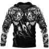 Double Tiger 3D Tattoo Over Printed Shirt for Men and Women