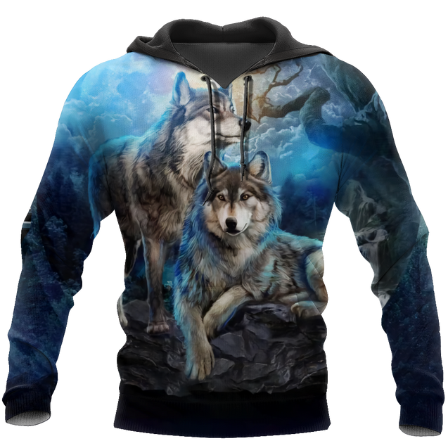 Wolf Hoodie T Shirt Cloak For Men and Women HAC220402-Apparel-NM-Hoodie-S-Vibe Cosy™