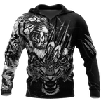 White Tiger 3D Tattoo Over Printed Shirt for Men and Women