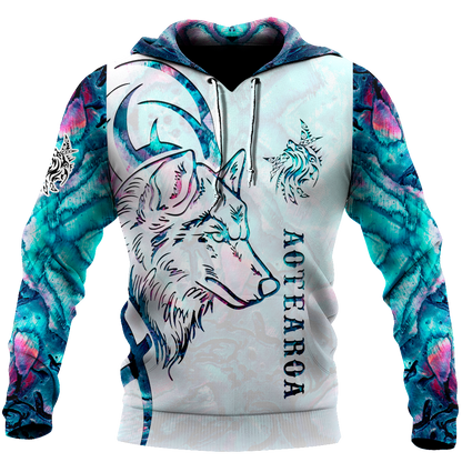 Paua shell wolf tattoo 3d all over printed shirt and short for man and women-Apparel-PL8386-Hoodie-S-Vibe Cosy™