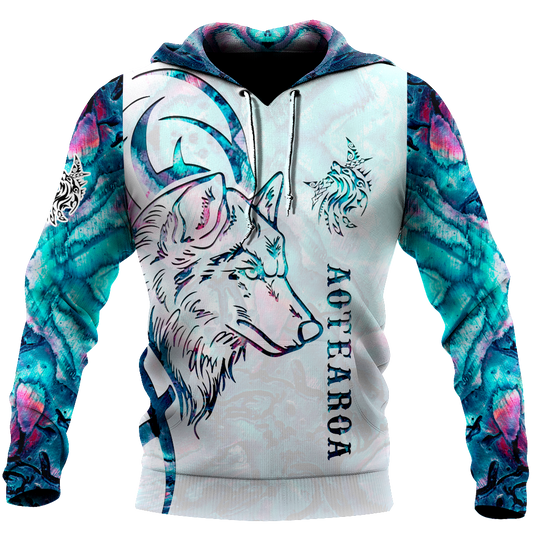 Paua shell wolf tattoo 3d all over printed shirt and short for man and women-Apparel-PL8386-Hoodie-S-Vibe Cosy™