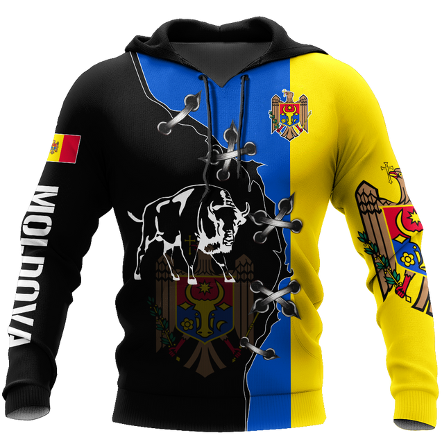 Moldova Aurochs 3D All Over Printed Hoodie Shirt Limited by SUN HAC230603-Apparel-SUN-Hoodie-S-Vibe Cosy™