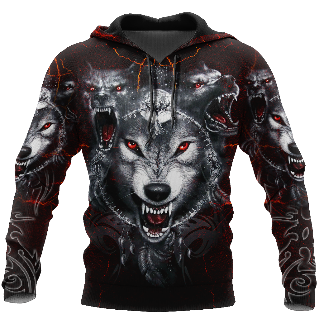 All Over Printed Wolf Hoodie MEI09102003-MEI