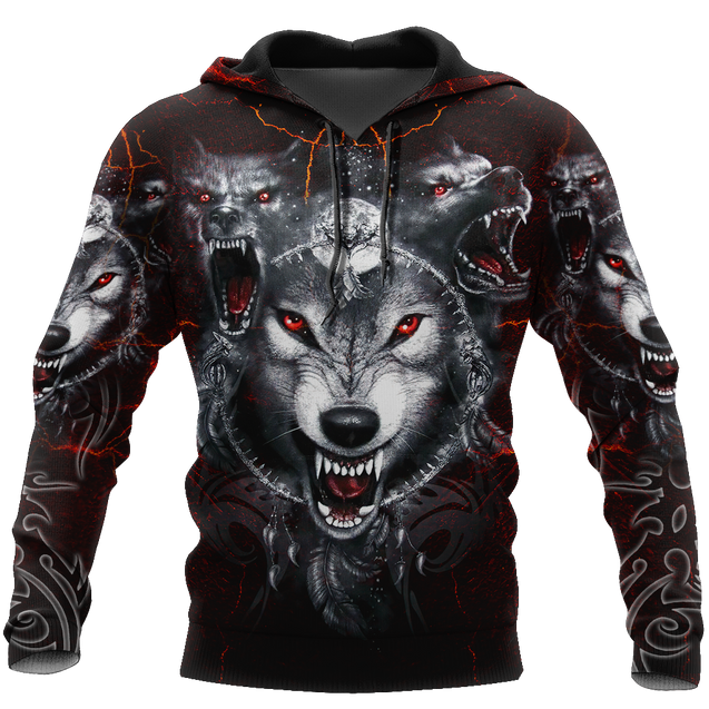 All Over Printed Wolf Hoodie MEI09102003-MEI