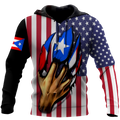 Puerto Rico And America Lover Shirts And Short TH20061701S-Apparel-TQH-Hoodie-S-Vibe Cosy™