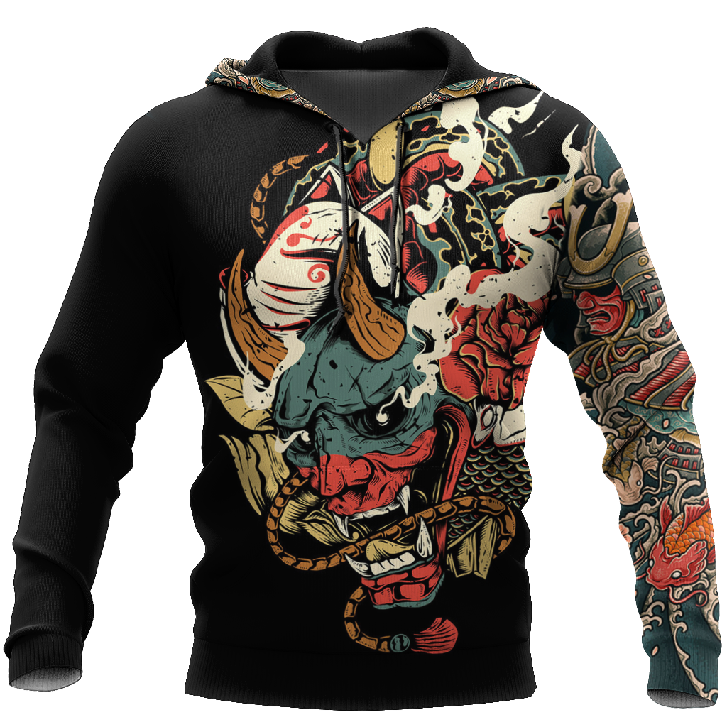 Samurai Tattoo Art Hoodie T Shirt For Men and Women HAC220604-NM-Apparel-NM-Hoodie-S-Vibe Cosy™