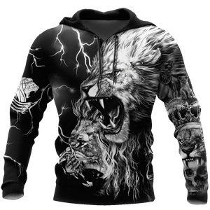 Lion Tattoo Thunder 3D All Over Printed  Unisex Shirts