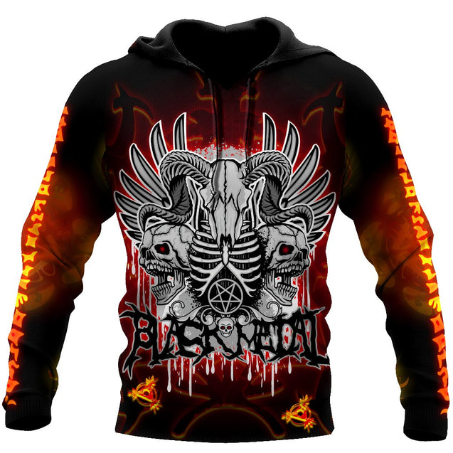 Black mental skull 3D all over printed for men and women MH1508202