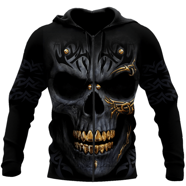 Golden Art Skulls Hoodie For Men And Women TQH201012