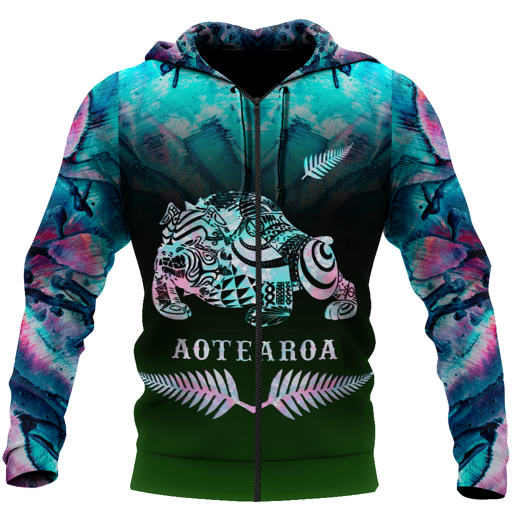 New zealand maori bulldog tattoo paua 3d all over printed shirt and short for man and women-Apparel-PL8386-Hoodie-S-Vibe Cosy™