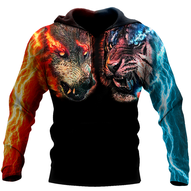 Wolf tiger 3D hoodie shirt for men and women MHST1010205