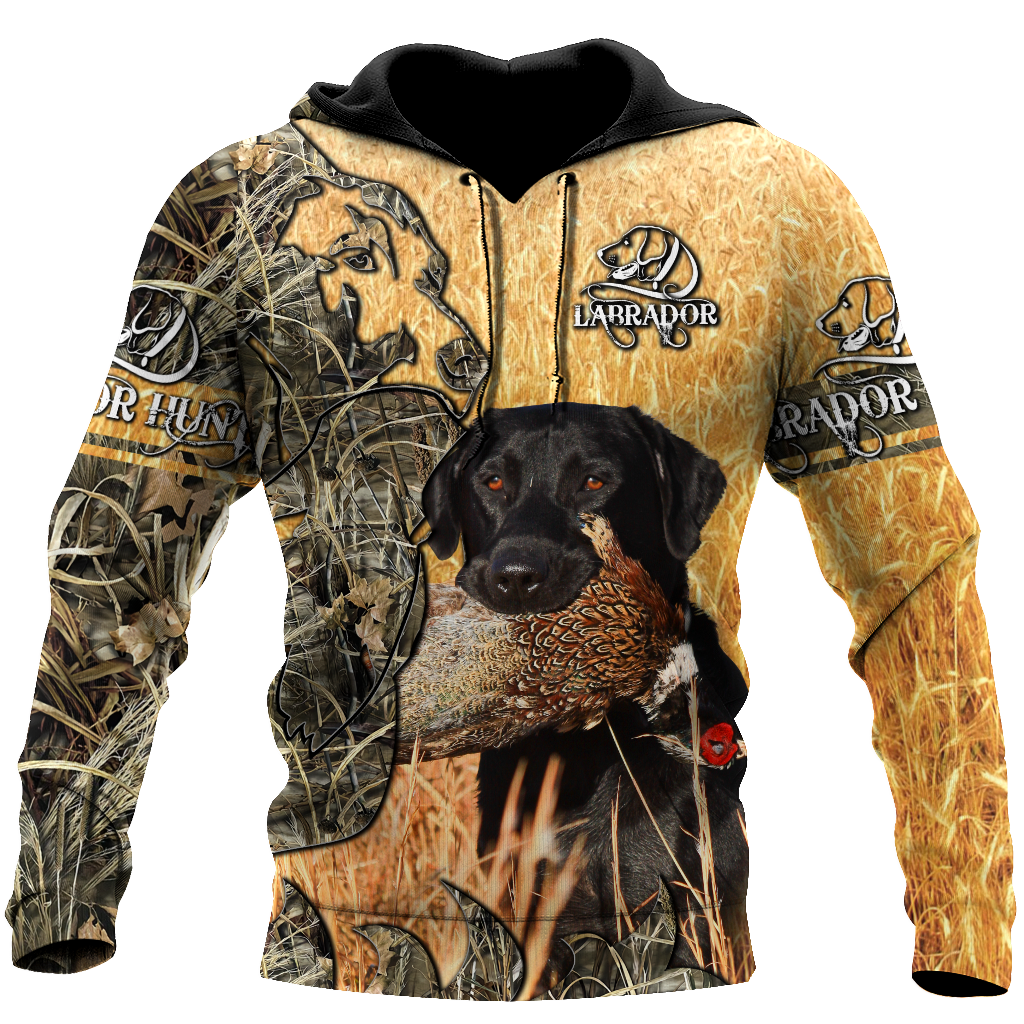 Labrador Hunting Camo 3D Over Printed Unisex Deluxe Hoodie ML