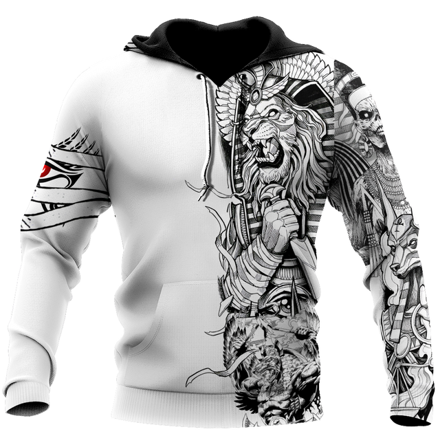 3D Tattoo Ancient Egypt Lion God Over Printed Shirt for Men and Women