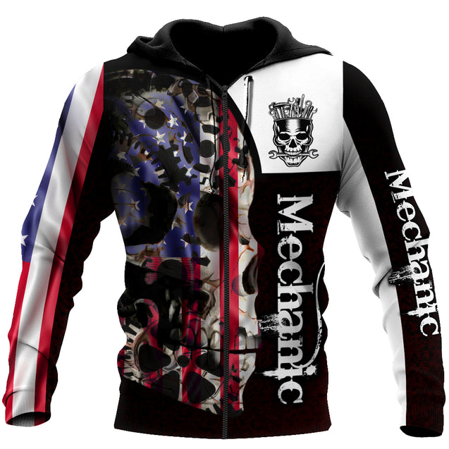 Mechanic Skull 3D All Over Printed Hoodie For Men and Women NTN09102001