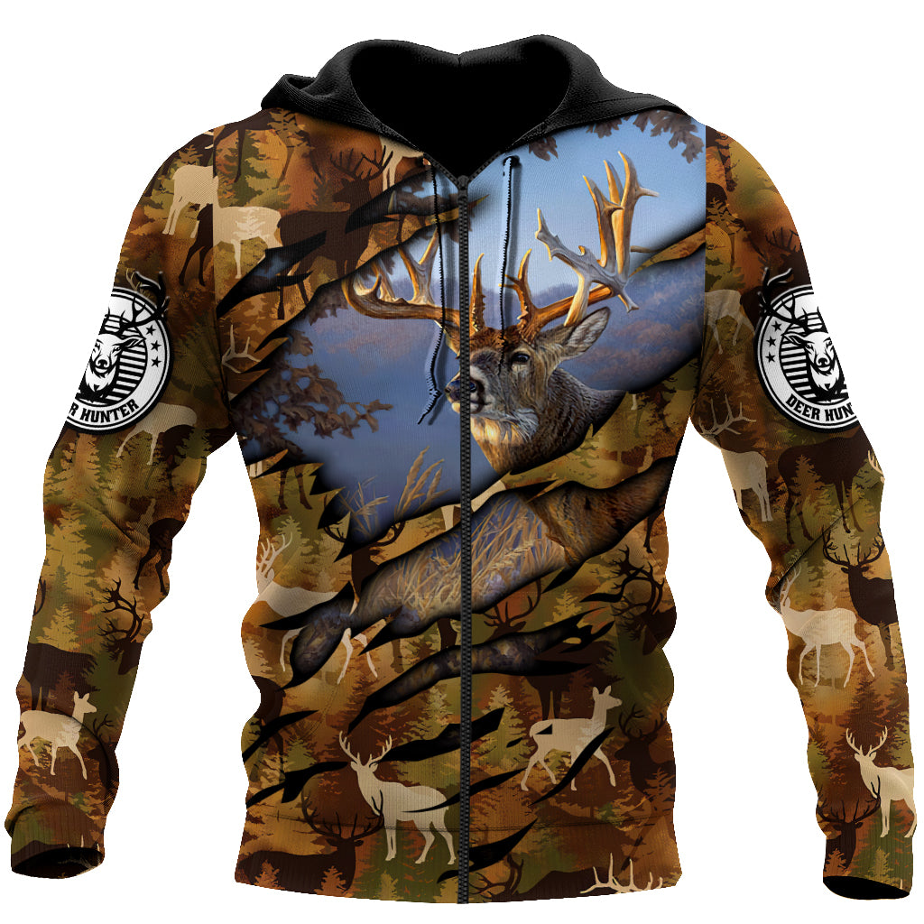 Deer Hunting Customize Name 3D hoodie shirt for men and women NTN09152001