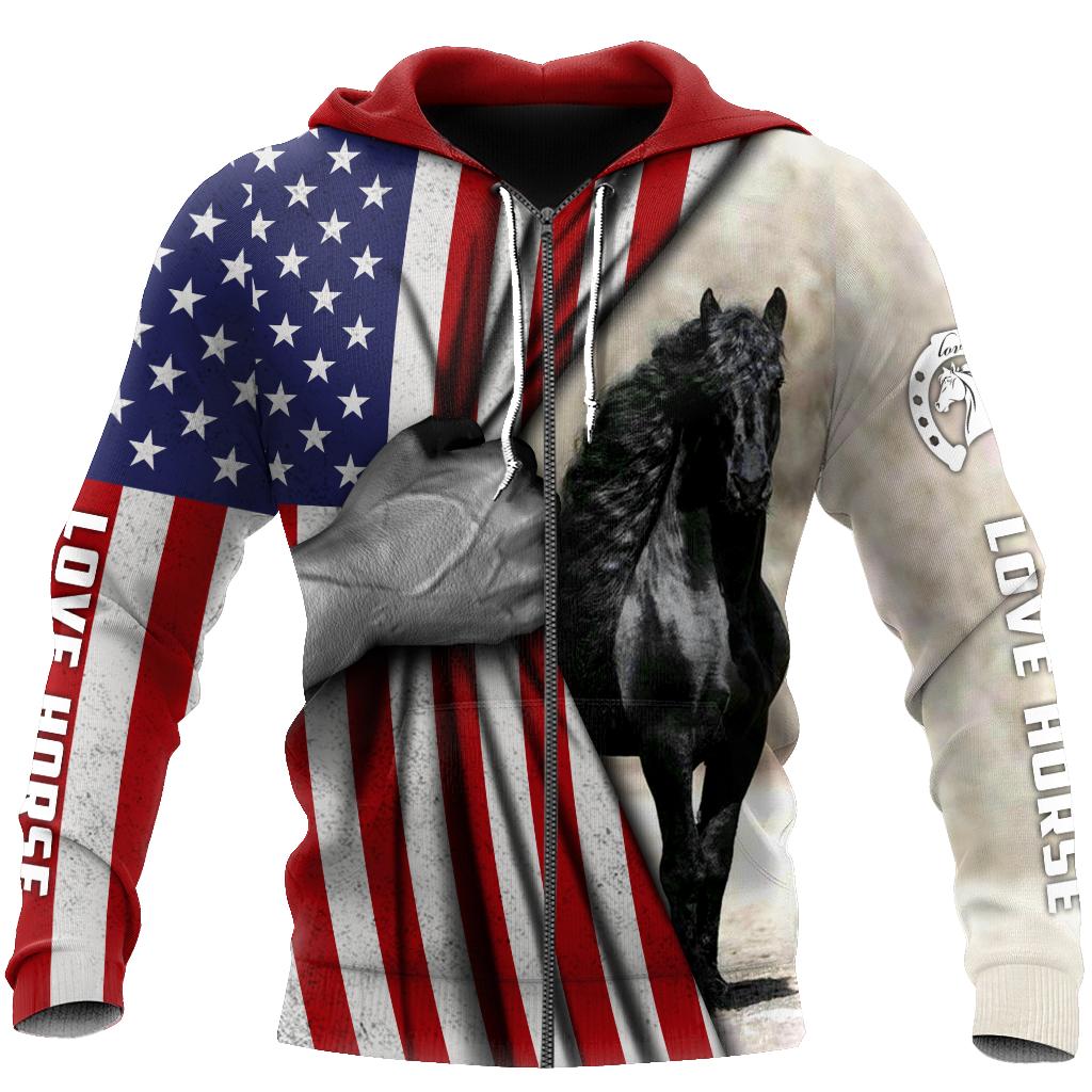 Horse Flag 3D All Over Printed Shirts Pi16062002-Apparel-TA-Zipped Hoodie-S-Vibe Cosy™