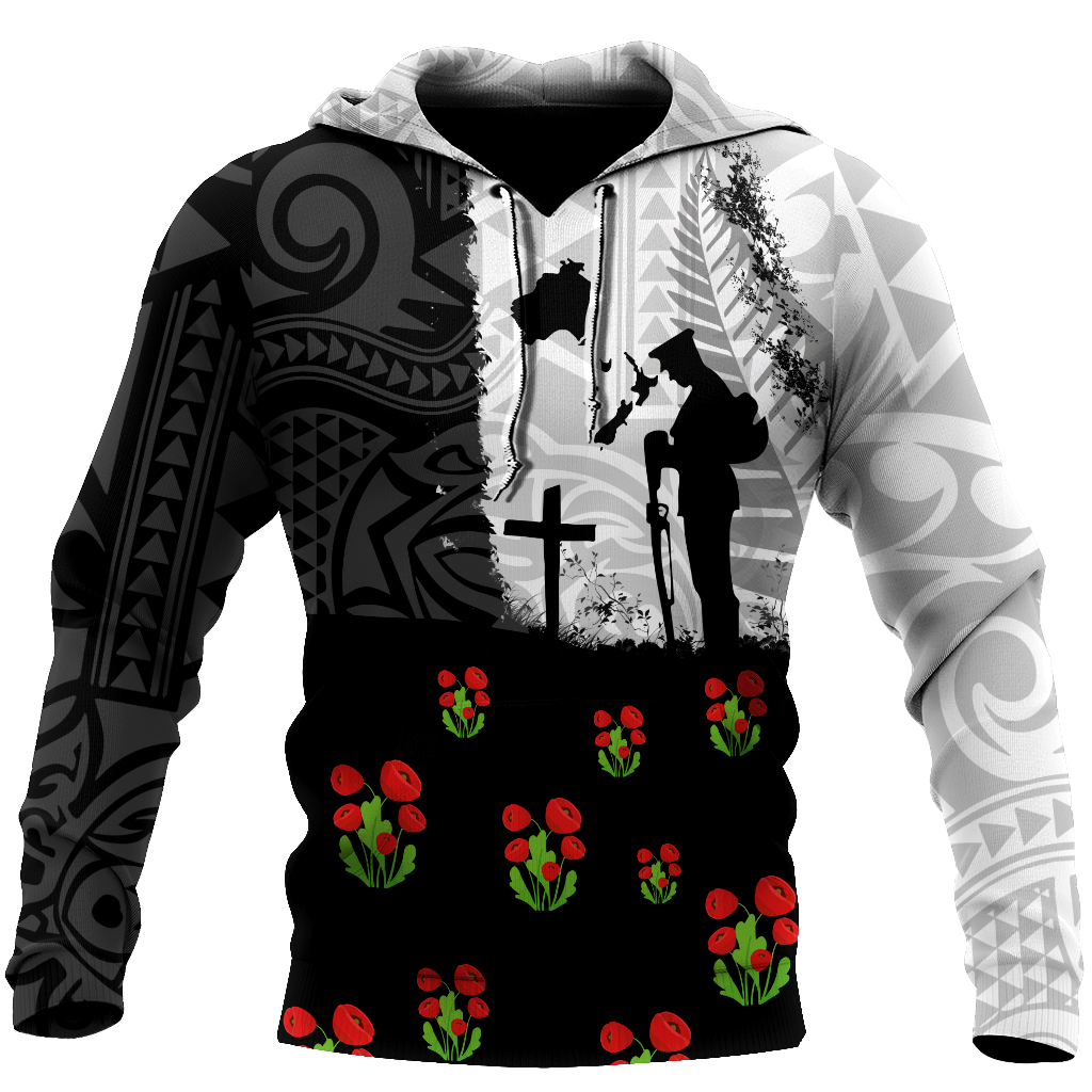 Anzac day new zealand australia lest we forget 3d all over printed shirt and short for man and women-Apparel-PL8386-Hoodie-S-Vibe Cosy™