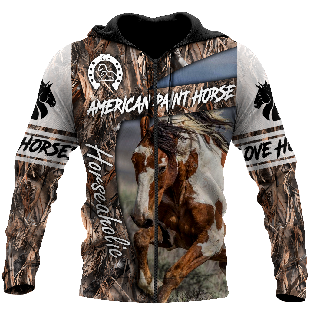 Love Horse 3D All Over Printed Shirts Pi080502S1-Apparel-TA-Zipped Hoodie-S-Vibe Cosy™