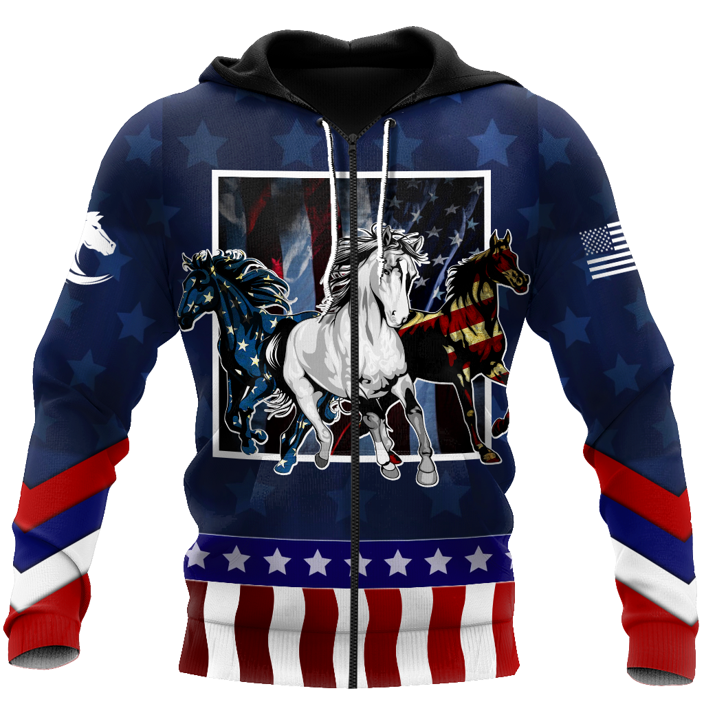 Horses Flag 3D All Over Printed Shirts Pi16062001-Apparel-TA-Zipped Hoodie-S-Vibe Cosy™