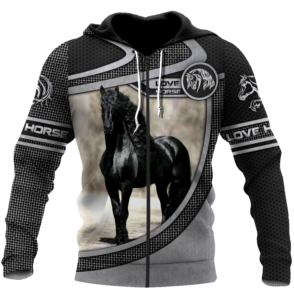 Love Horse 3D All Over Printed Shirts Pi150501-Apparel-TA-Zipped Hoodie-S-Vibe Cosy™