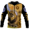 Lion in Wildlife Over Printed Hoodie