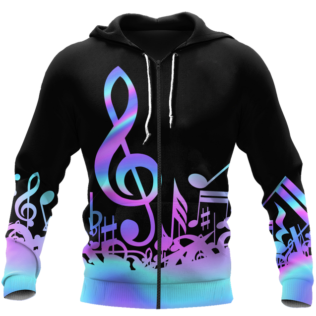 Purple Music Notes 3D All Over Printes-Apparel-HP Arts-Zipped Hoodie-S-Vibe Cosy™