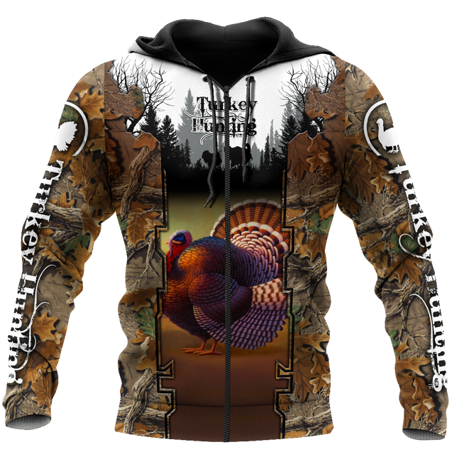 Camo Turkey Hunting Hoodie T-Shirt Sweatshirt for Men and Women Pi031202-Apparel-NM-Zip hoodie-S-Vibe Cosy™