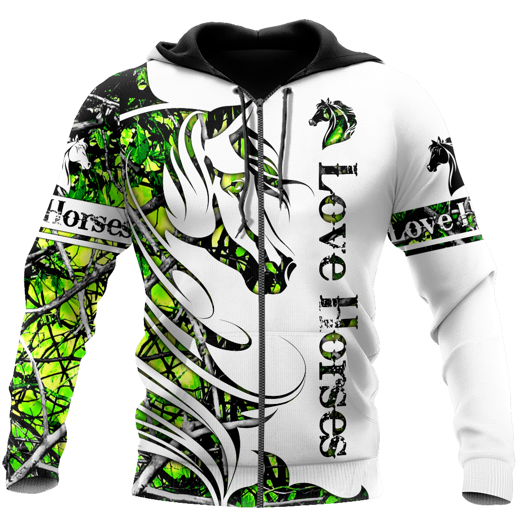 Horse Camo Pattern 3D All Over Printed Shirts Pi050501S3-Apparel-TA-Zipped Hoodie-S-Vibe Cosy™