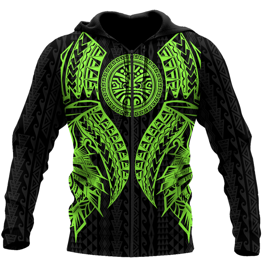 Amazing Polynesian Tattoo Green Hoodie-ML-Apparel-ML-Hoodie-S-Vibe Cosy™