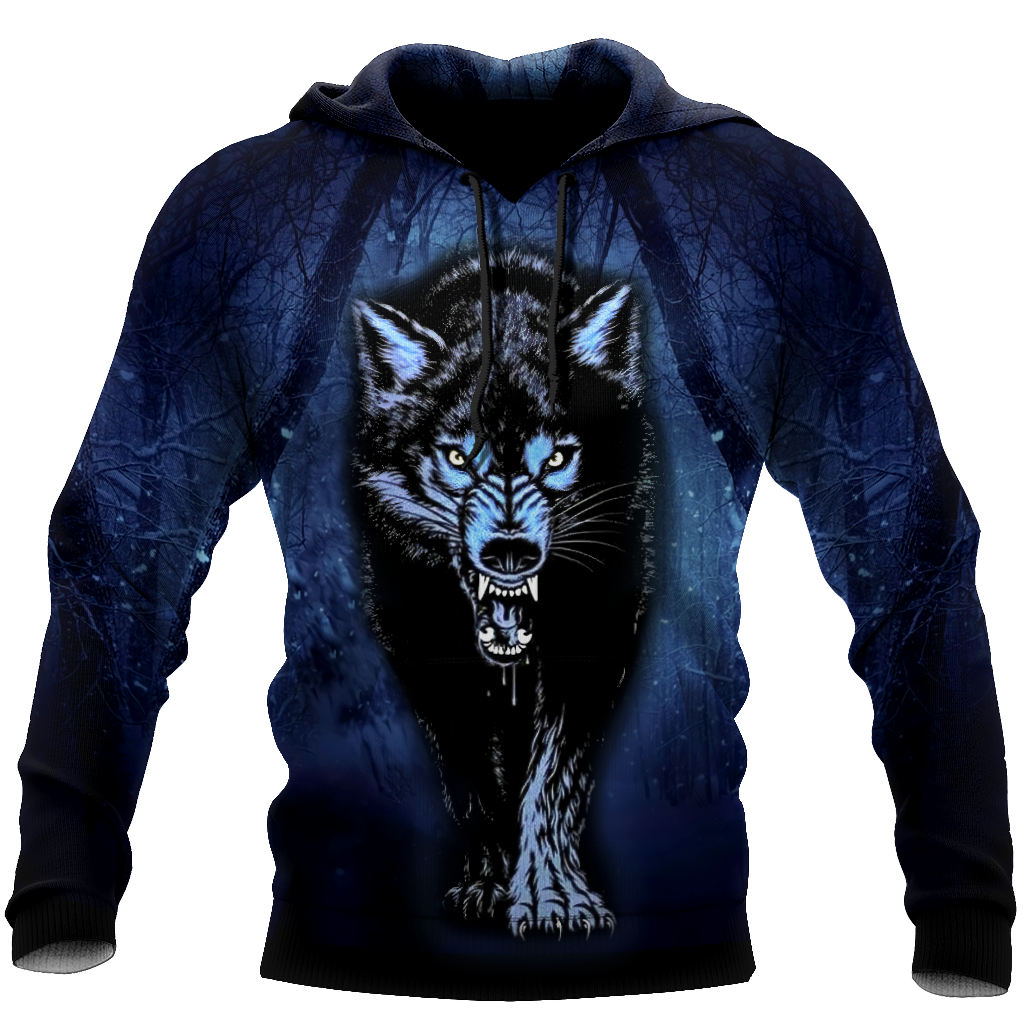 Night Wolf 3D All Over Print Hoodie T Shirt For Men and Women HHT07092016