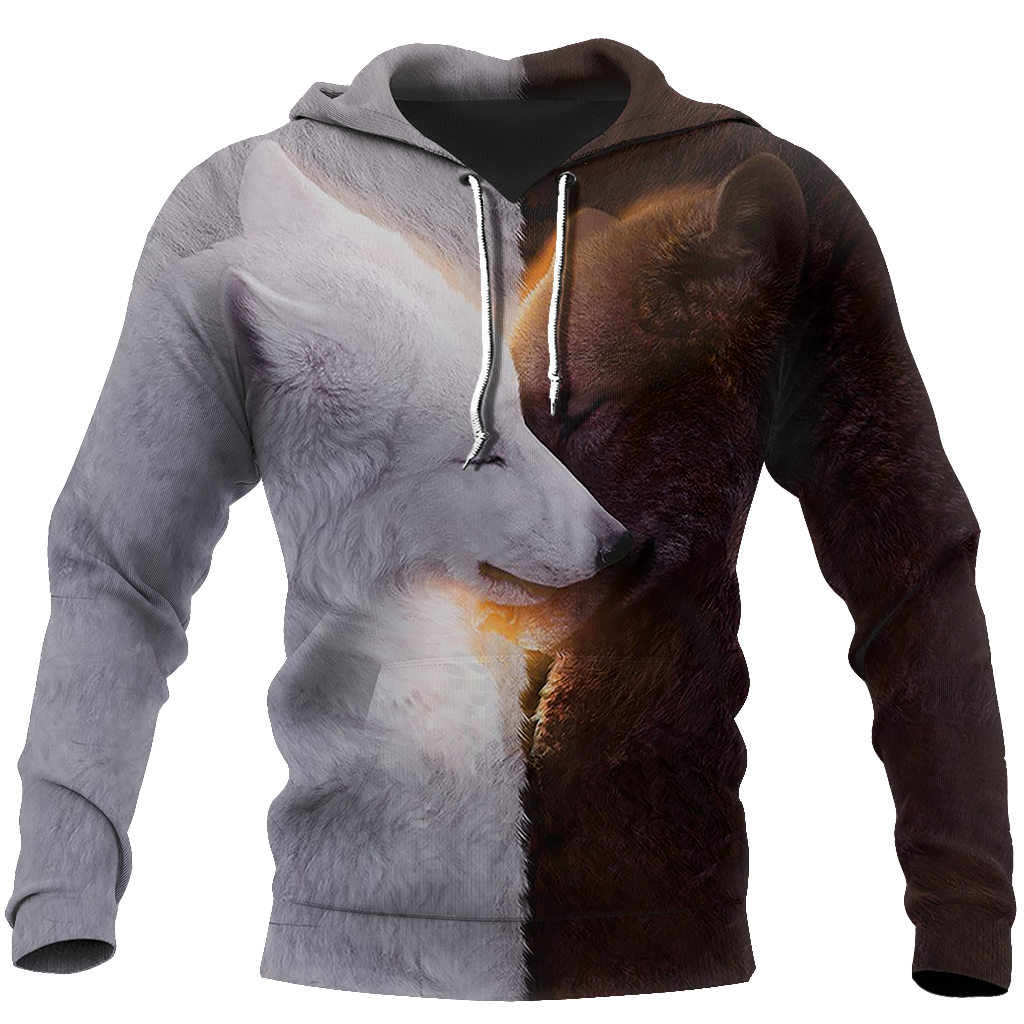 Wolf 3D All Over Printed Shirts For Men and Women JJ280402-Apparel-TT-Hoodie-S-Vibe Cosy™
