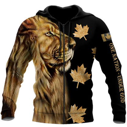 3D Canada One Nation Under God Over Printed Shirt for Men and Women TP