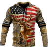 Deer Hunting America Flag 3D All Over Printed Shirts LAM