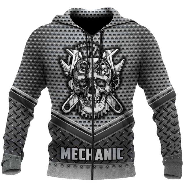 Mechanic Skull 3D All Over Printed Hoodie For Men and Women HHT11092030