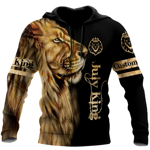 Custom Name July King Lion  3D All Over Printed Unisex Shirts