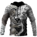 Lion Warrior Amor Tattoo 3D All Over Printed Unisex Shirts